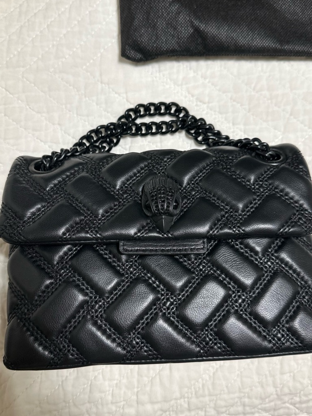 Black Quilted Chain-Handle Shoulder Bag